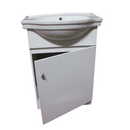 Mueble Para Baño Blanco Con Mesada y Bacha Blanca (0.60 M)