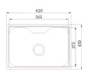 Pileta de Acero Inoxidable 62x43x22 + Accesorios - Cagliari